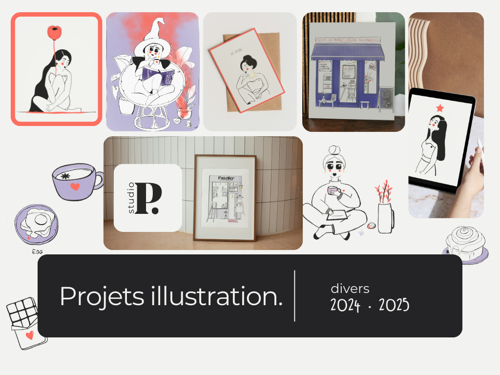 planche portfolio de diverses illustrations